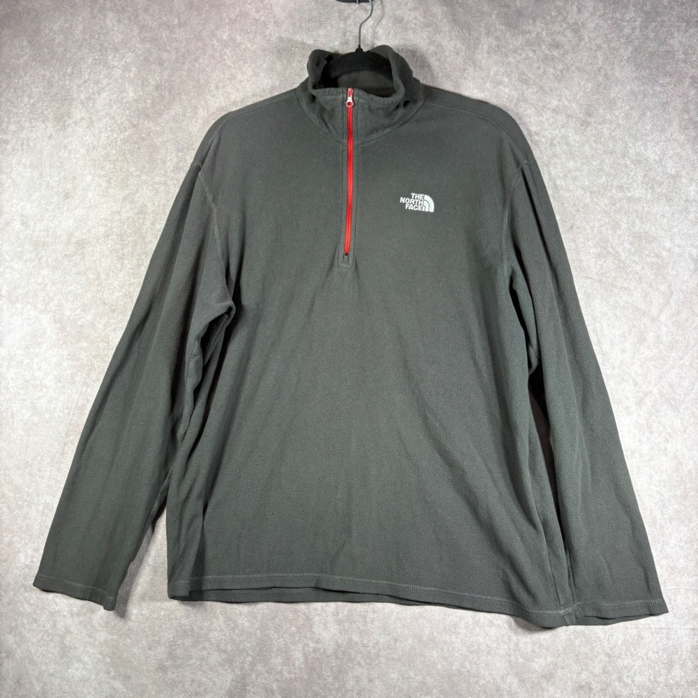 The North Face Fleece Pullover Mens Medium Gray TKA 100 1/4 Zip Lightweight